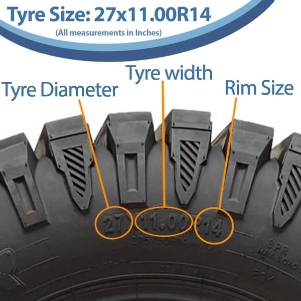 27x11.00R14 ATV-dæk 8ply OBOR Predator 275/60R14 E-Marked Road Legal (sæt med 3)