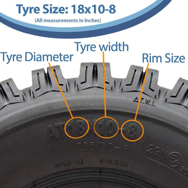 18x10.00-8 ATV Quad Däck OBOR Advent WP06 MX Tubeless E-Marked Road Legal 102kgs