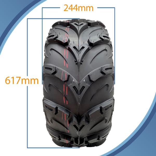 24x10.00-12 ATV Quad-dæk OBOR Mudsling Tubeless Road Legal 267 kg (sæt med 4)