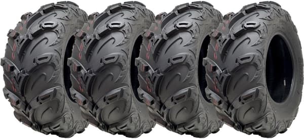 24x10.00-12 ATV Quad-dæk OBOR Mudsling Tubeless Road Legal 267 kg (sæt med 4)