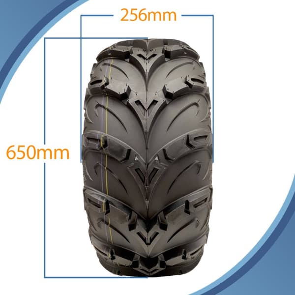 25x10.00-12 ATV Quad Däck OBOR Mudsling WU06 Tubeless E-Marked Road Legal 200kgs