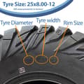 Miniatyrbild 5 av 9: 25x8.00-12 ATV 205/80R12 Däck 8ply WL03 OBOR Antelope 68N Road Legal (Set om 4)