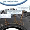 Miniatyrbild 6 av 9: 25x8.00-12 ATV 205/80R12 Däck 8ply WL03 OBOR Antelope 68N Road Legal (Set om 4)