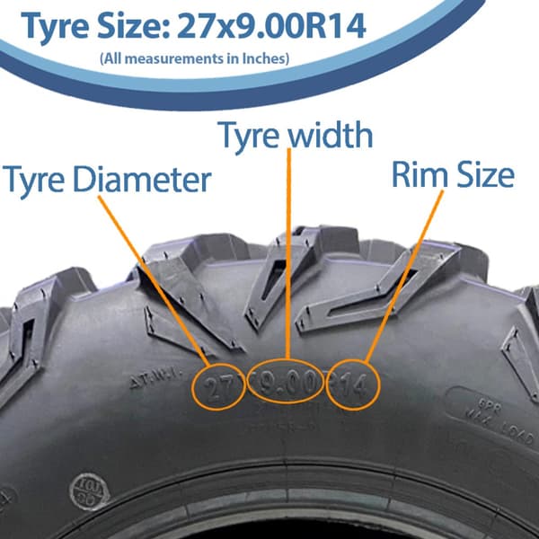 27x9.00R14 (225/70R14) 6-kerroksiset ATV-renkaat P0358 OBOR Cypress Road Legal (3 kpl)