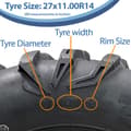 Pikkukuva 5 / 9: 27x11.00R14 (275/60R14) 6ply ATV renkaat P0359 OBOR Cypress Road Legal (2 kpl)