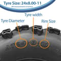 Miniatyrbild 5 av 9: 24x8.00-11 Quad ATV Däck 6ply Wanda P3128 E-Marked Road Legal Tubeless 41J Däck