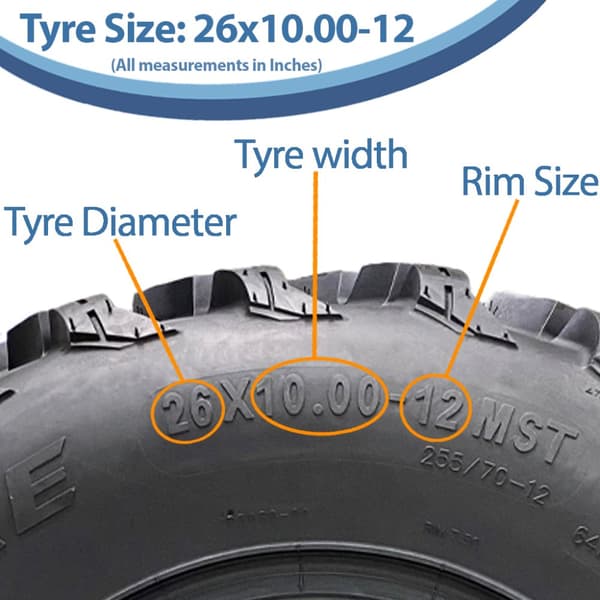 26x10.00-12 & 26x8.00-12 ATV renkaat 6ply P3080 OBOR Pinacle Road Legal (4 kpl)
