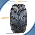 Miniatyrbillede 3 af 9: 27x11.00-12 (275/70-12) 6-lags ATV-dæk WU24 OBOR Scoprio 56J E-Marked Road Legal