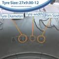 Miniatyrbillede 5 af 9: 27x9.00-12 (225/80-12) 6-lags ATV-dæk WU23 OBOR Scoprio 52J Road Legal (sæt med 4)