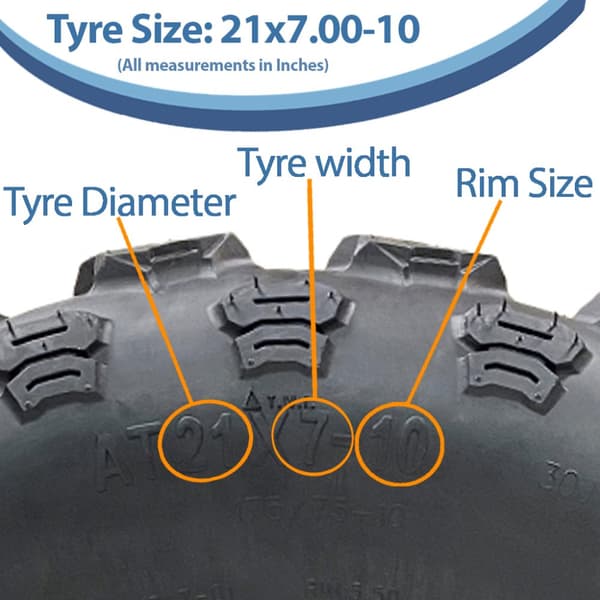 21x7.00-10 ATV Quad renkaat OBOR Kraken WP17 Tubeless Road Legal 106kgs (2 kpl) (sarja)