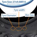 Miniatyrbild 5 av 9: 27x9.00R14 ATV-däck 225/70R14 OBOR Lynx 8ply WL15 E-Marked Road Legal 54M 212kgs