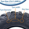 Miniatyrbild 5 av 9: 27x11.00R14 ATV-däck 275/60R14 OBOR Vulture 6ply E-Marked Road Legal 74J 375kgs
