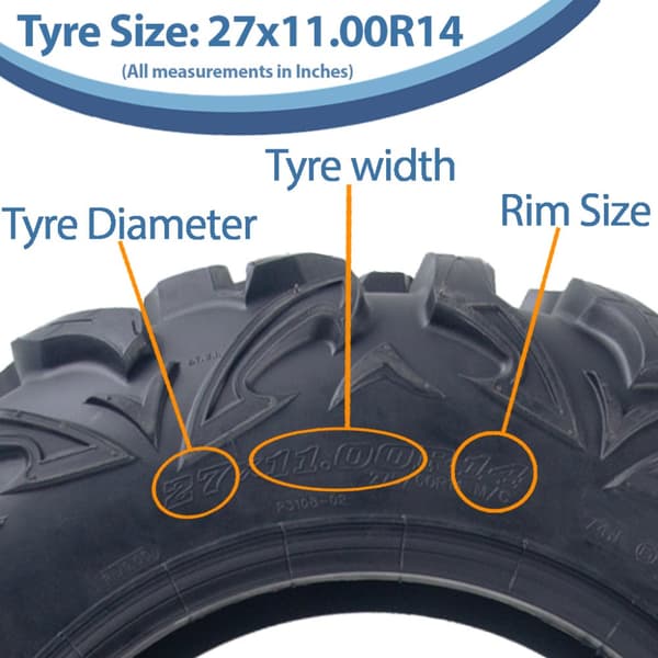 27x11.00R14 ATV-däck 275/60R14 OBOR Vulture 6ply E-Marked Road Legal 74J 375kgs