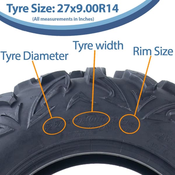 27x9.00R14 ATV-dæk 225/70R14 OBOR Vulture 6-ply Road Legal 67J 307kg (sæt med 3)