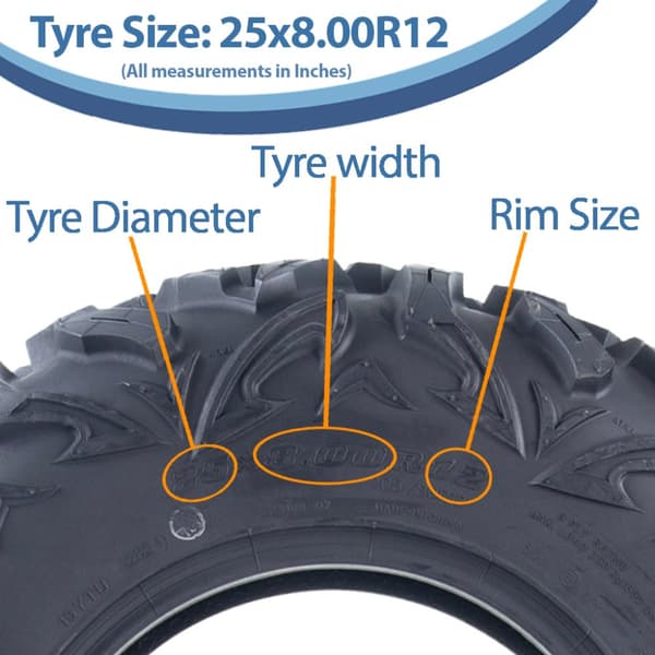 25x10.00R12 & 25x8.00R12 ATV-däck OBOR Vulture 6-ply Road Legal (Set om 2 & 2)