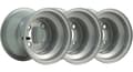 Pikkukuva 1 / 9: 7.00x8 Golf Buggyn vanteet hopea 4 tuuman PCD Yamaha E-Z-go Club car Garia (3 kpl)