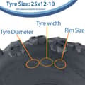 Pikkukuva 5 / 9: 25x12.00-10 Quad ATV rengas 6ply Journey P3128 E-Marked Road Legal rengas (3 kpl)