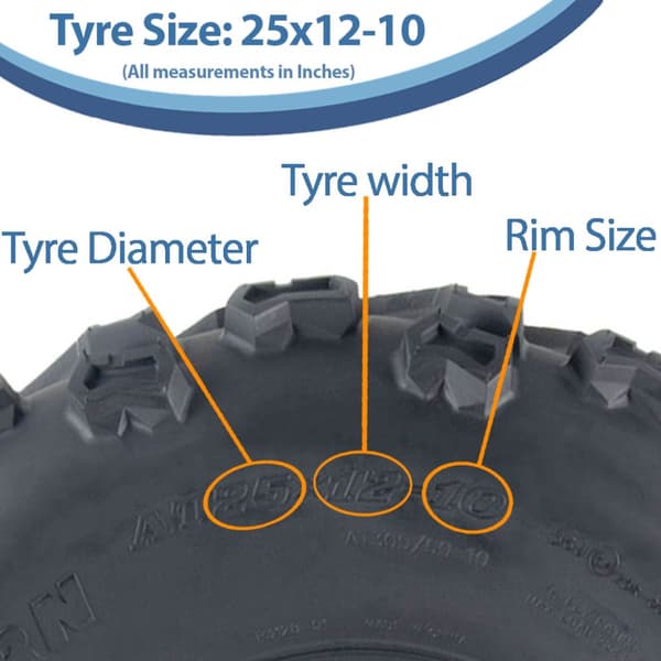 25x12.00-10 Quad ATV rengas 6ply Journey P3128 E-Marked Road Legal rengas (3 kpl)