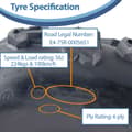 Pikkukuva 6 / 9: 25x12.00-10 Quad ATV rengas 6ply Journey P3128 E-Marked Road Legal rengas (3 kpl)