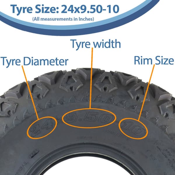 24x9.50-10 Utility ATV Gator Dæk P3026 Grass 6-ply Tubeless Journey 240/75-10