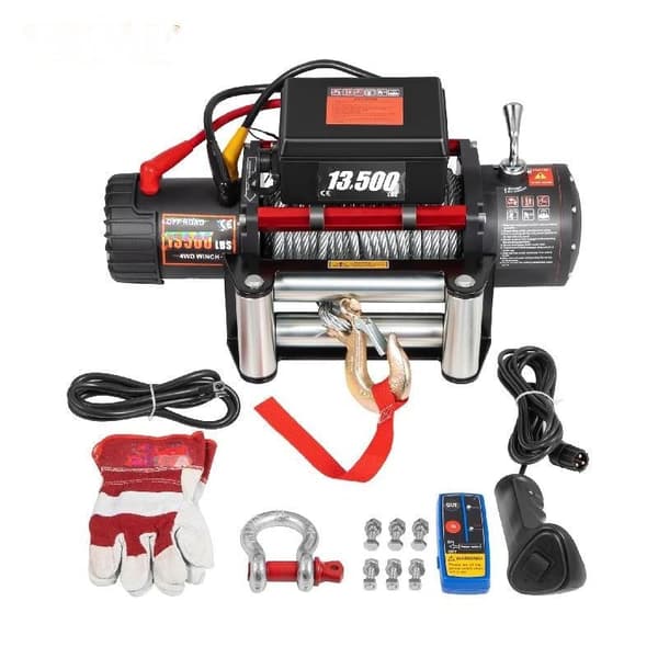 13500LBS Elektrisk Spil til 4X4 - 6,5HK Motor, 28m Stålkabel & Trådløs Betjening