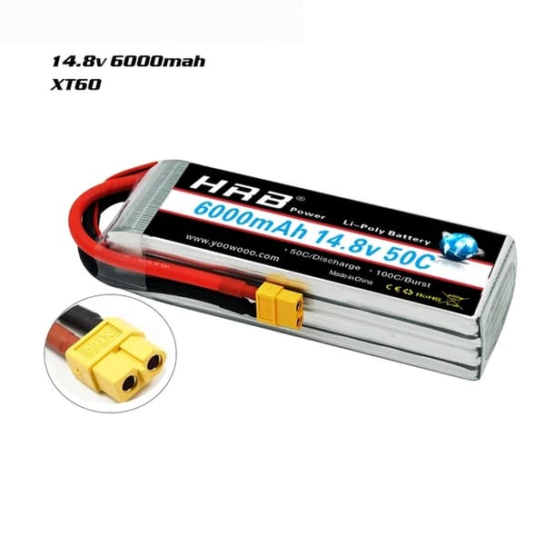 Lipo-akku, suuret kapasiteettivaihtoehdot, Deans XT60-liitin, 3S 6000mAh T
