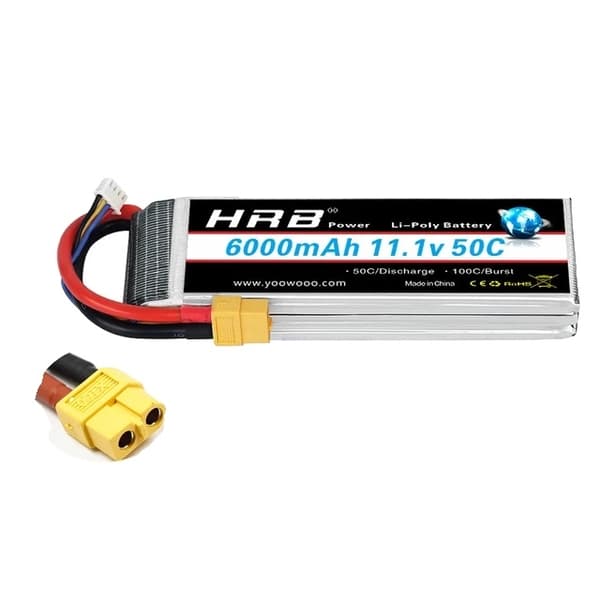 Lipo-akku, suuret kapasiteettivaihtoehdot, Deans XT60-liitin, 3S 6000mAh T