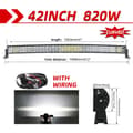 Miniatyrbild 2 av 2: LED-ljusramp, 2-radig design, kombinations offroad-ljus, 42 Curved utan tråd