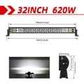 Miniatyrbild 2 av 2: LED-ljusramp, 2-radig design, kombinations offroad-ljus, 42 Curved utan tråd