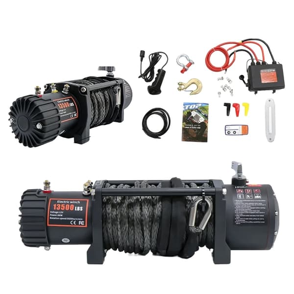 Elektrisk vinsch, kapacitet 13500lbs, trådlös fjärrkontroll