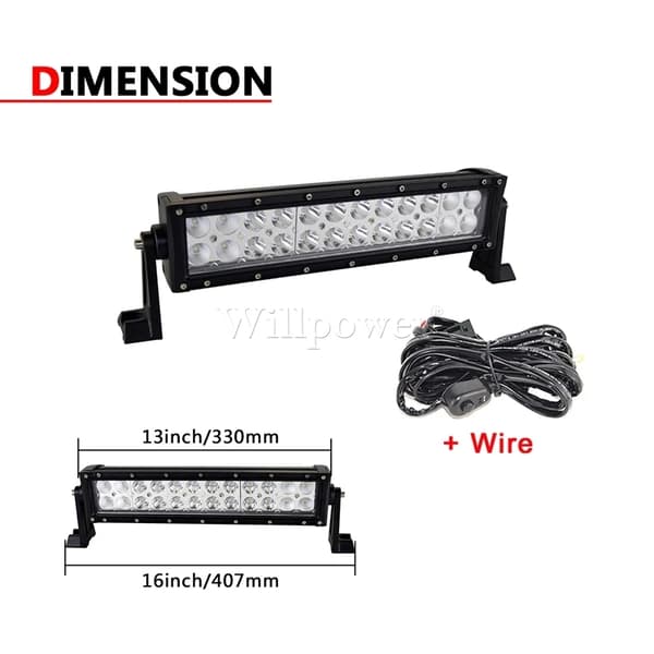 LED-ljusramp, för offroadbruk, flera storleksalternativ, 42 tum 240W n Wire