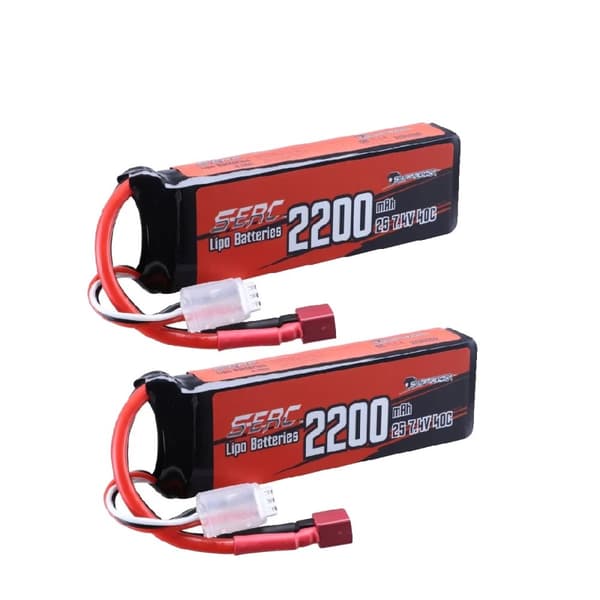 Lipo-akku, 74V 40C 2200mAh, Deans T-liitin, 2200-2S-40C-2kpl, 74V