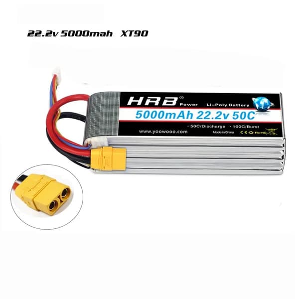 Lipo-akku, suuret kapasiteettivaihtoehdot, Deans XT60-liitin, 6S 5000mah XT90
