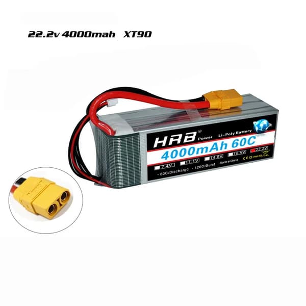 Lipo-akku, suuret kapasiteettivaihtoehdot, Deans XT60-liitin, 6S 4000mah XT90