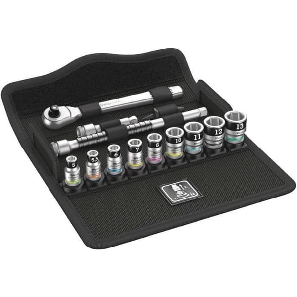 Coffert nyckel + hylsor - WERA - 05003756001 - metrisk 1-4" (6.3 mm)