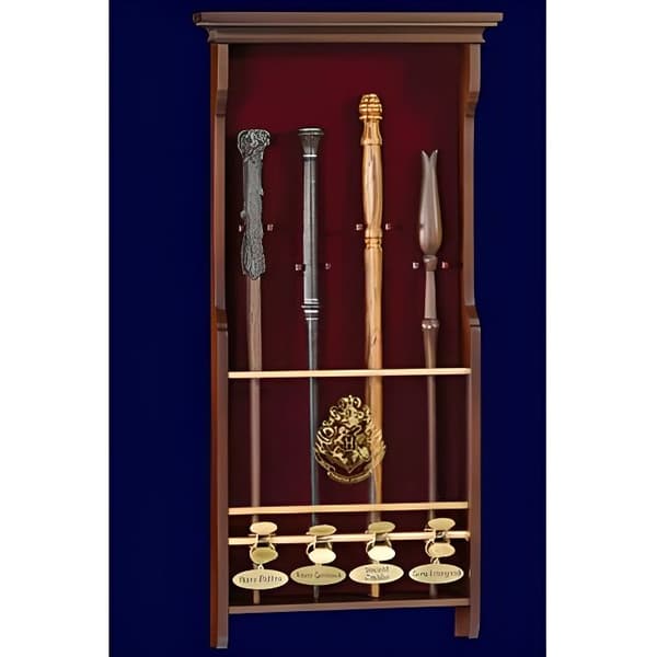 Väggmonterad ställning för 4 Harry Potter-stavar - Noble Collection