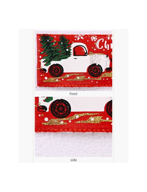 INF Dekoband Jul röd med julmotiv 5 cm / 6 m