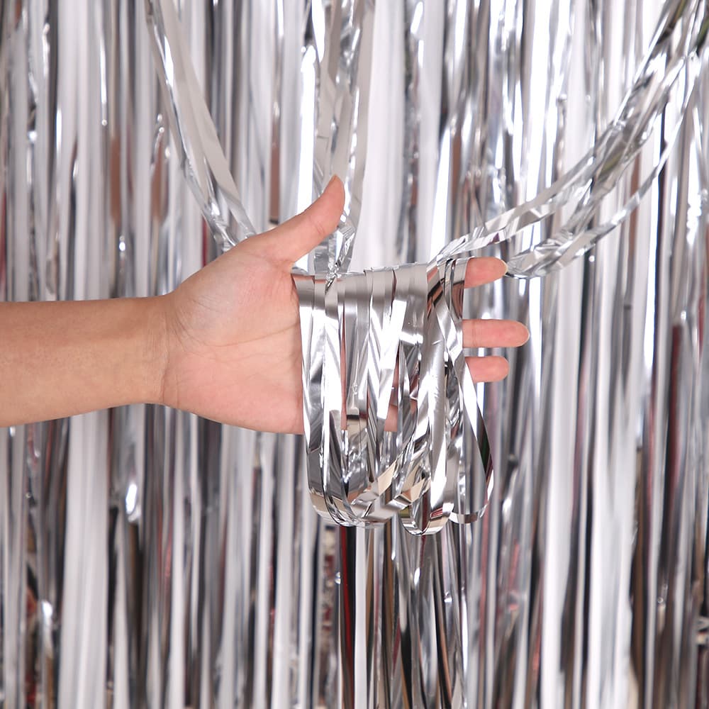 Glitterdraperi 1x2 meter 6-pack Silver