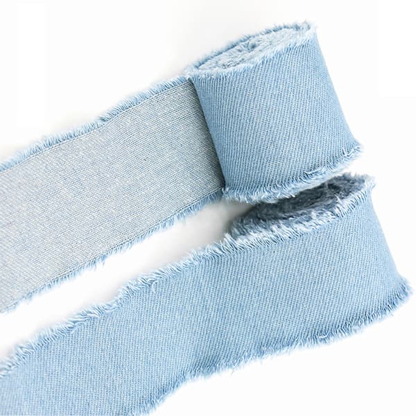 INF Denim frynsekant, medium vask, 4 cm bred, 1,5 meter