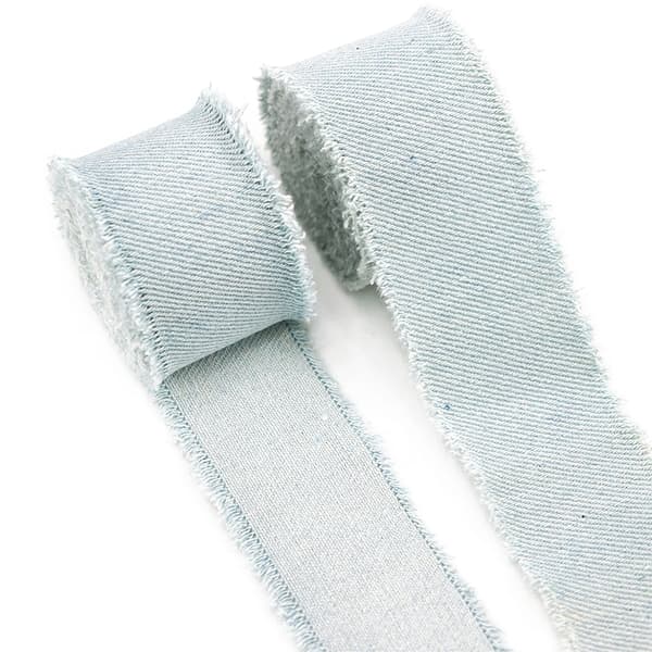 INF Denim frynsekant, lyseblå jeansstofbånd, 5 cm bred, 1,5 meter