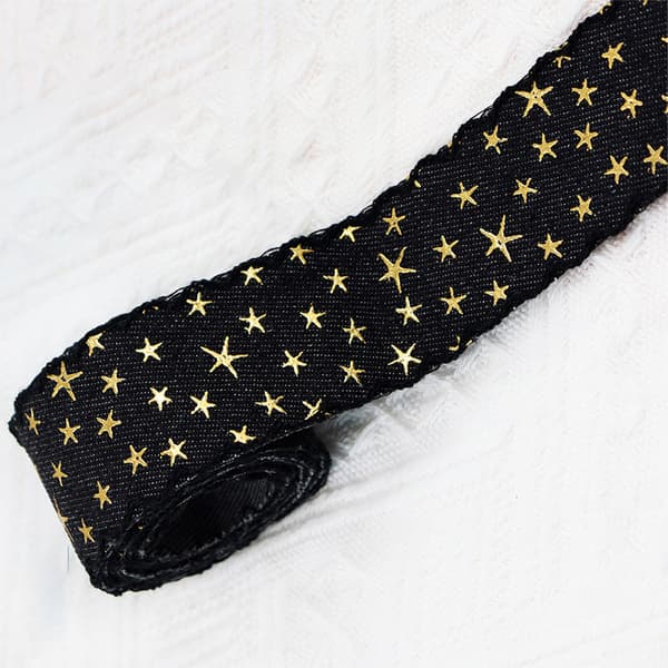 INF Svart denimbånd, 2,5 cm bredt, 2 meter langt - kontinuerlig kutt