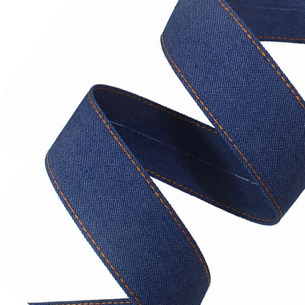 INF Denim-bånd Gul linje Mørkeblå 2,5 cm x 300 cm