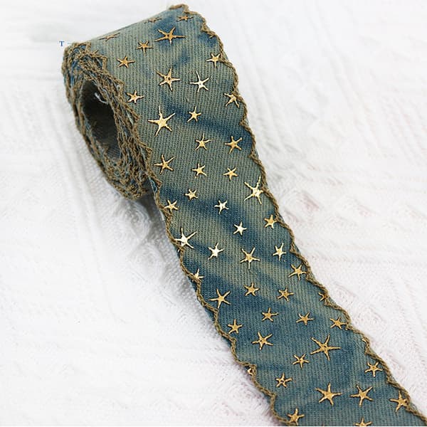 INF Denim-kirjailtu tähtiraita - Vintage-tyylinen nauha DIY-askarteluun