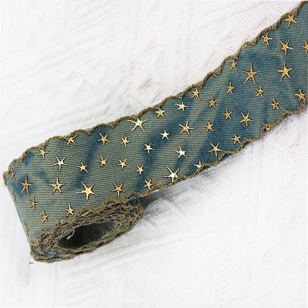 INF Denim-kirjailtu tähtiraita - Vintage-tyylinen nauha DIY-askarteluun
