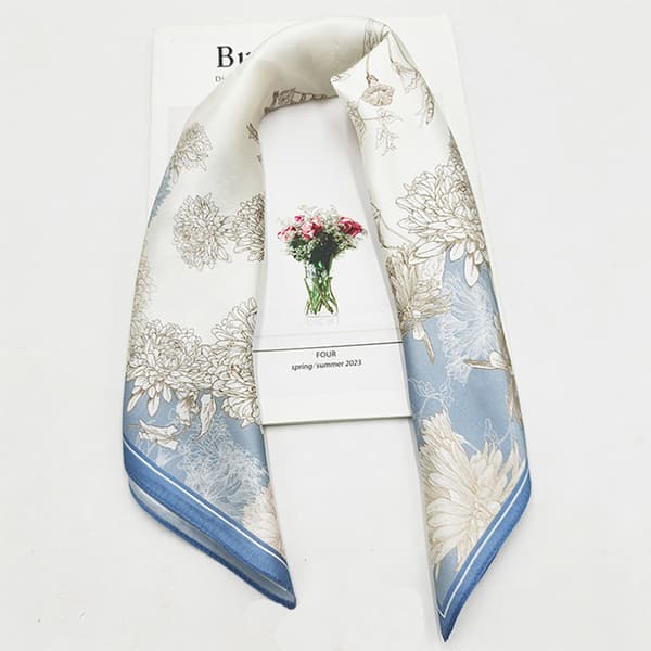 INF Elegantti kukkainen silkkisuivihuivi - 16 Momme Mulberry Silkkiä