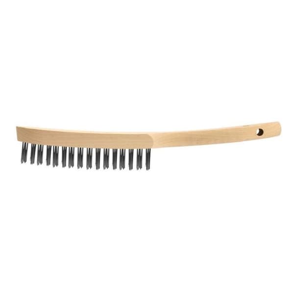 Ståltrådsborste - MATADOR - 290 mm - böjd form - trähandtag - 5 rader