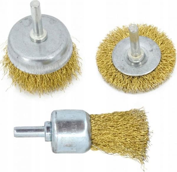 Handhållen slipborste - metalborste Awtools - AW55003 - METALBORSTE MED STÅNG 3 st.