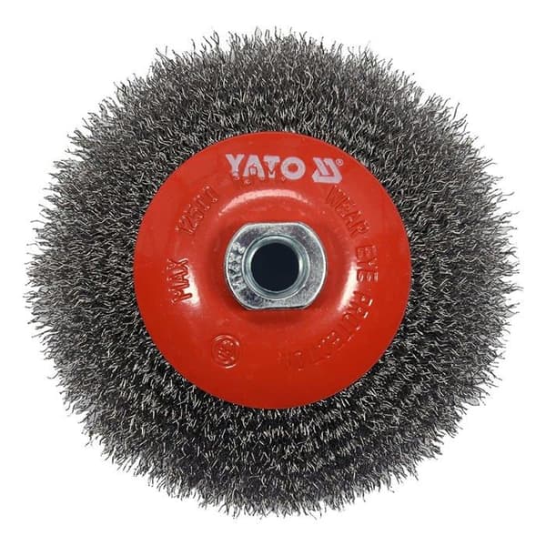 Yato - YT-47612 - Discborste med gänga, vågigt ståltråd INOX 125mm M14 ()