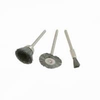 Stålborstar - DREMEL - 3 borstar - Diameter 5, 15, 22 mm - Skaft 3,2 mm - Max 28 000 varv/min