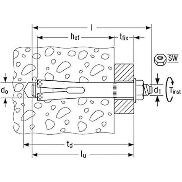 Metalliska tacos - FISCHER - Modell 45766 - Längd 45 mm - Plastring - Säkert fäste